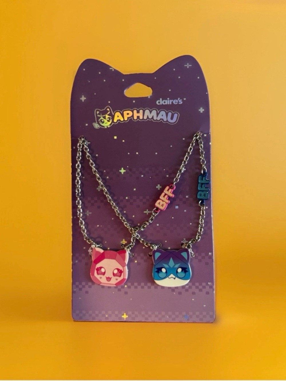 Claire's Aphmau Kids BFF Necklace Set - Pink & Blue New with Tags YouTube Gamer